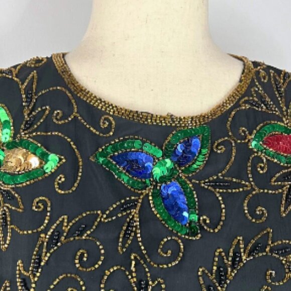 VINTAGE Stenay Beaded Sheer Sleeve Blouse Size S - Picture 11 of 16